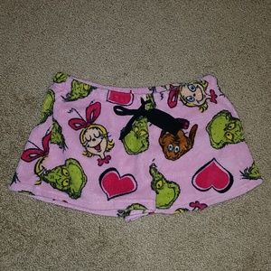 Grinch Fluffy PJ Shorts